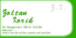zoltan korik business card